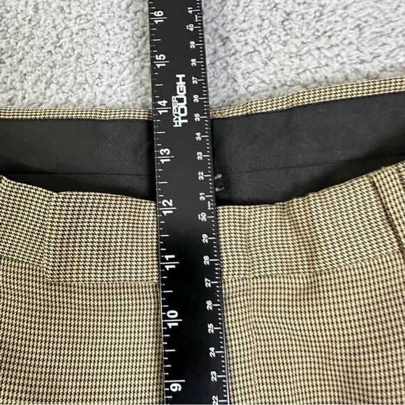 Reaction Kenneth Cole Dress Pants Men 36x30 Tan Houndstooth Pleated Slacks - Picture 7 of 10